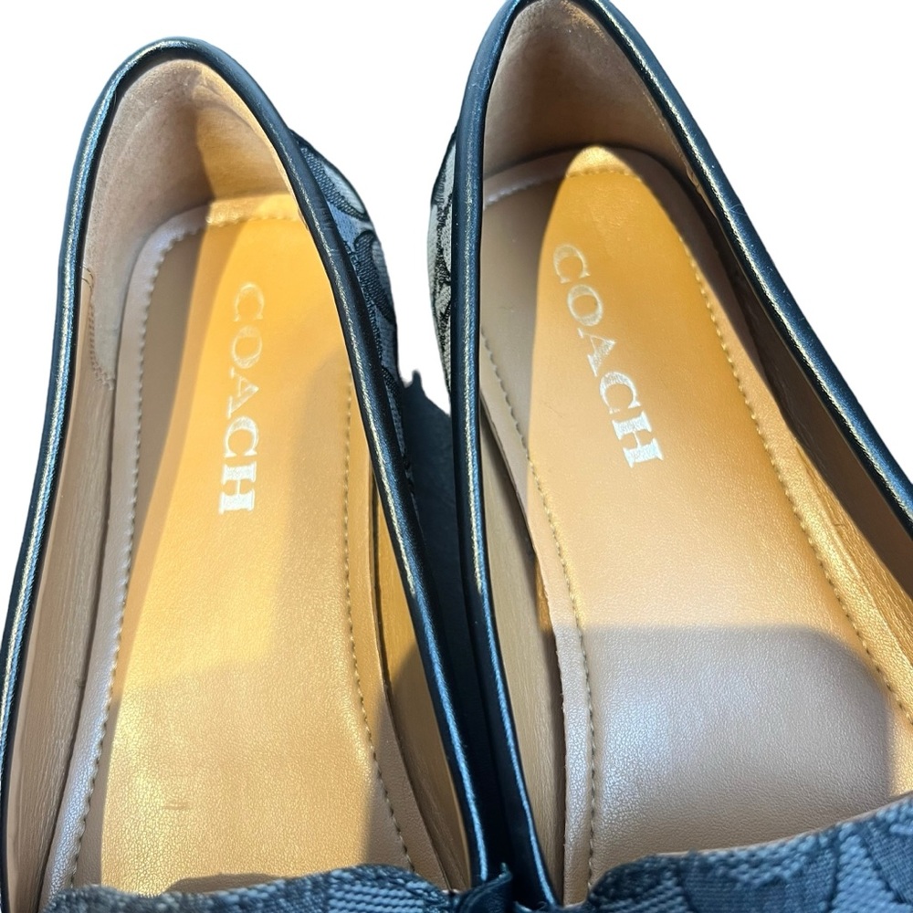 Coach OLIVE Black Signature Logo Loafers Size 7 - Picture 7 of 8